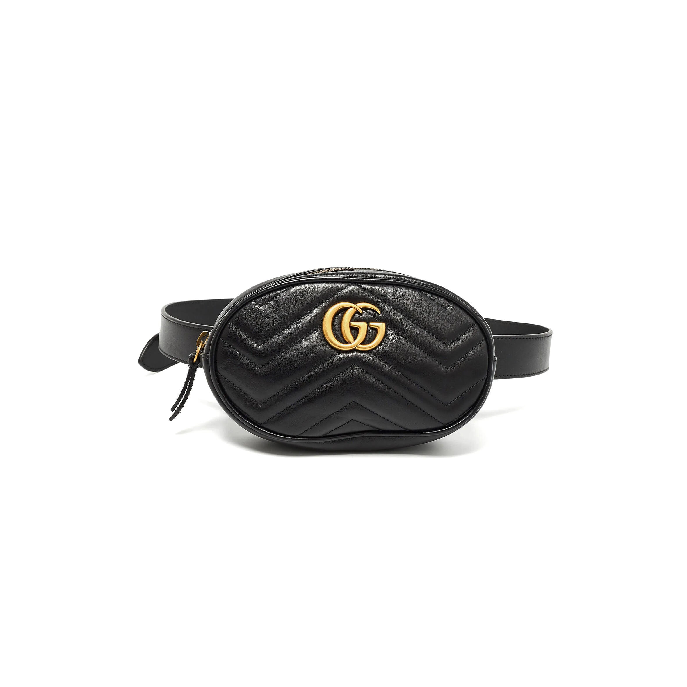GUCCI MARMONT QUILTED LEATHER BELT BAG 476434 (18*11*5cm)